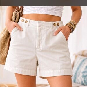 Free People 100% Cotton Mid-Rise Chino Shorts in blue 8